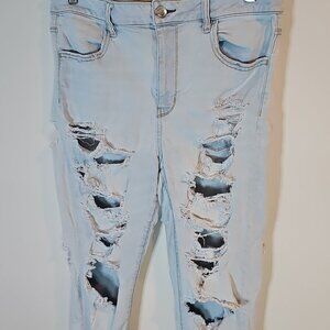 American Eagle Super Stretch Size 14 Light Wash High Rise Jeggings